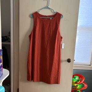 NWT Linen Sleeveless Mini Dress in Rust